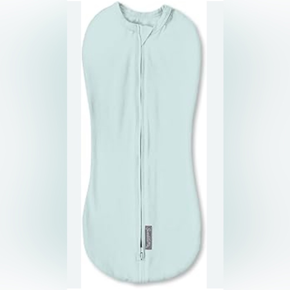 SwaddleMe by Ingenuity Pod Swaddle Blanket Newborn Baby Soft Blue 2 way Zipper